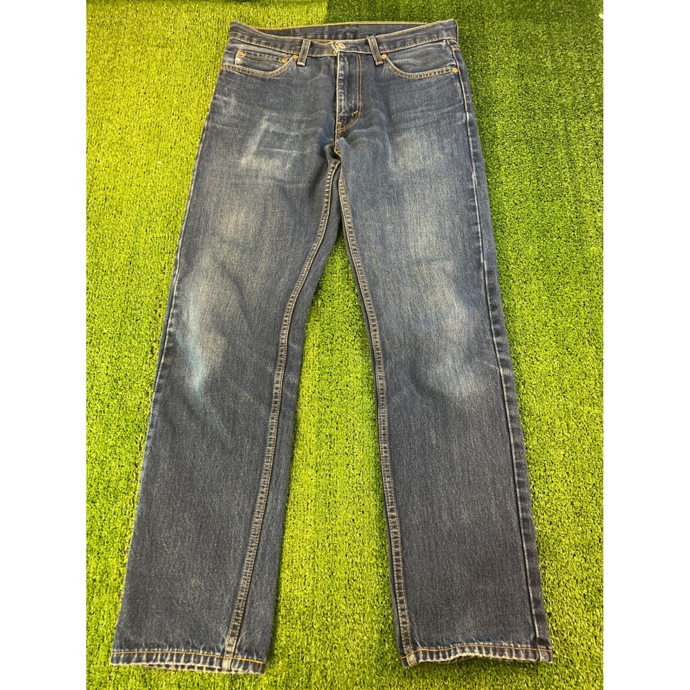 Levis 505 Regular Fit Straight Leg Jeans Mens Medium Wash Blue Denim 33X34